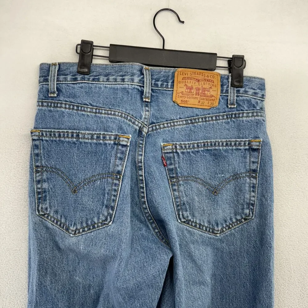 Vintage Levis Jeans Men's 32x30 Fits 30x30 Blue 505 Canada 90s Straight Faded